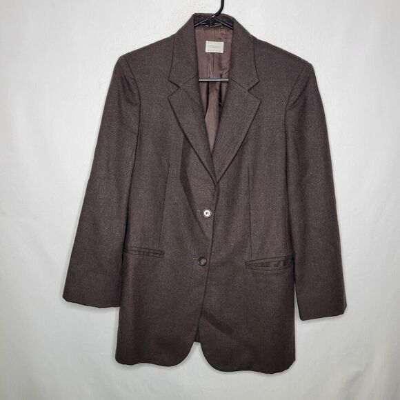 United Colors of Benetton Wool Chocolate Brown LS Blazer Women's Size 42 Medium - Picture 1 of 9